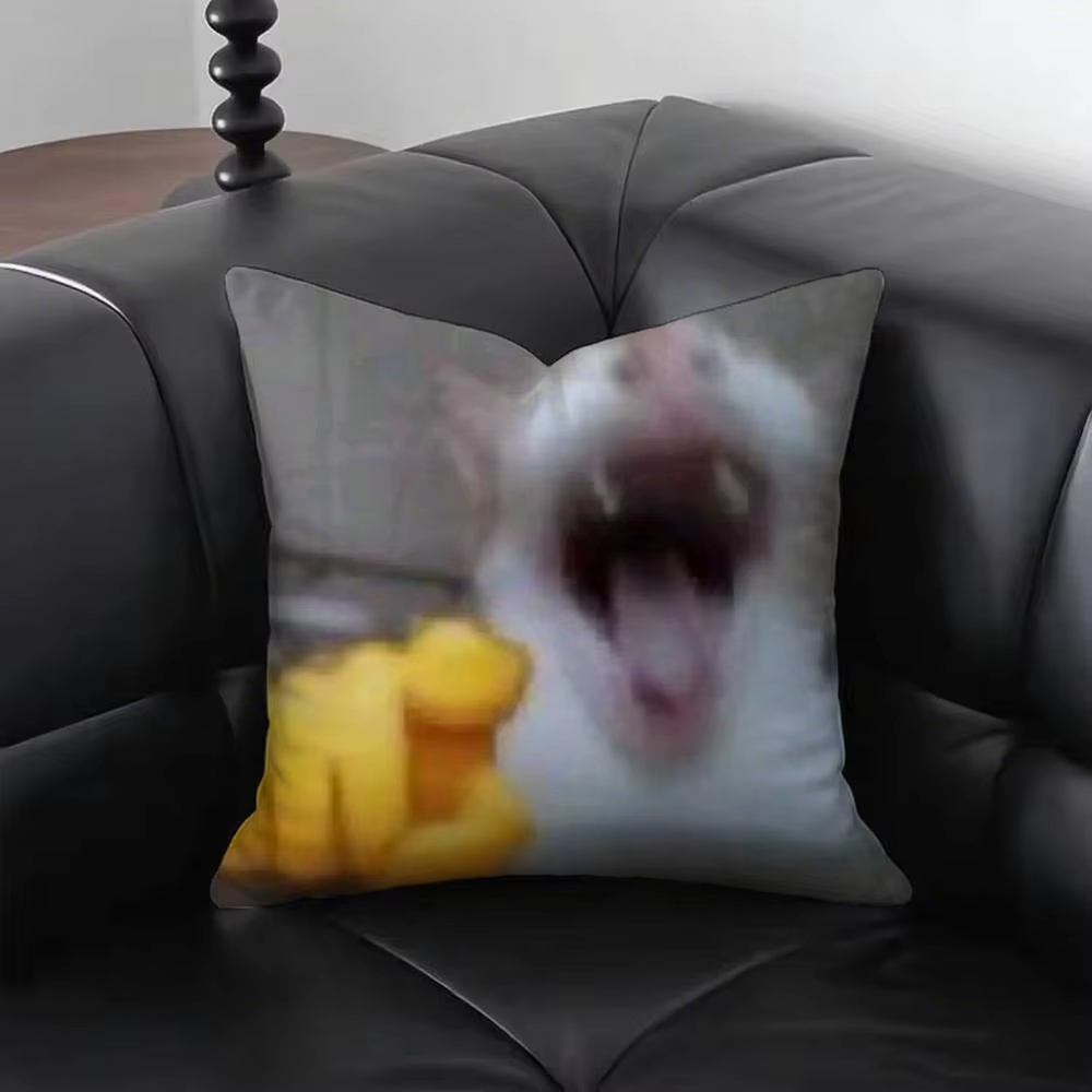 Home Decor Emoji - Housse de coussin chat m-meme drôle,