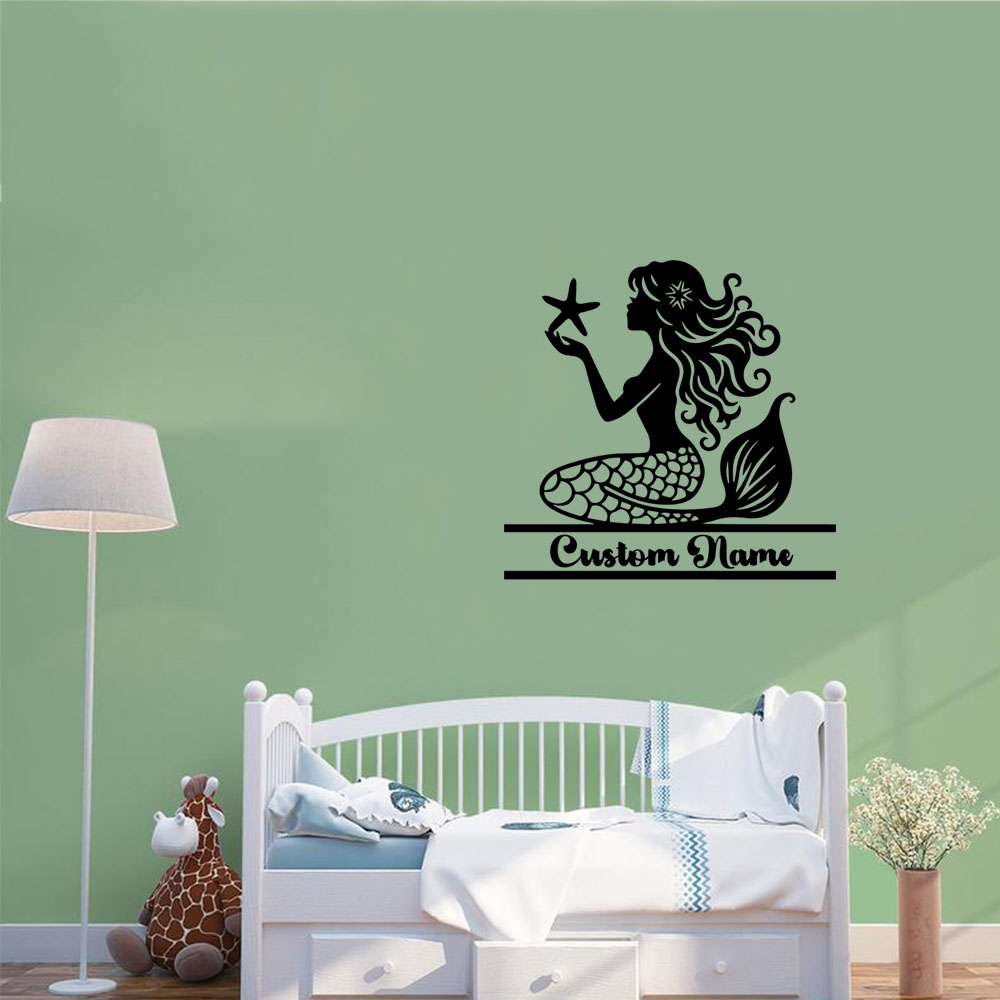Home Decor Wall Stickers - Autocollant mural personnalisé avec texte sirène,