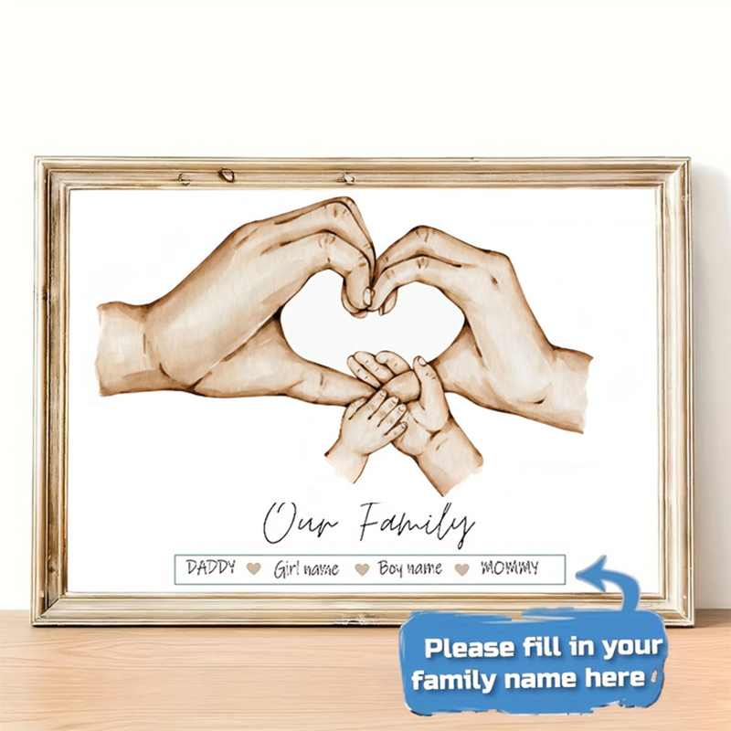 Home Decor Furniture - Affiche personnalisée à main de famille,