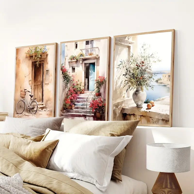 Home Decor Vase - Lot de 3 tableaux modernes géométriques