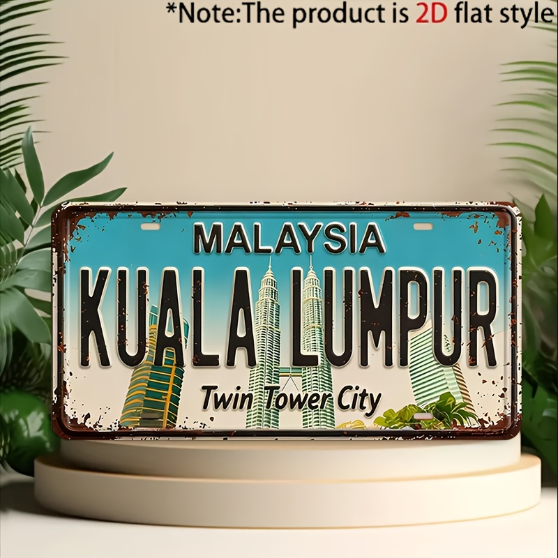 Home Decor Kuala Lumpur - Plaque décorative en métal vintage Kuala