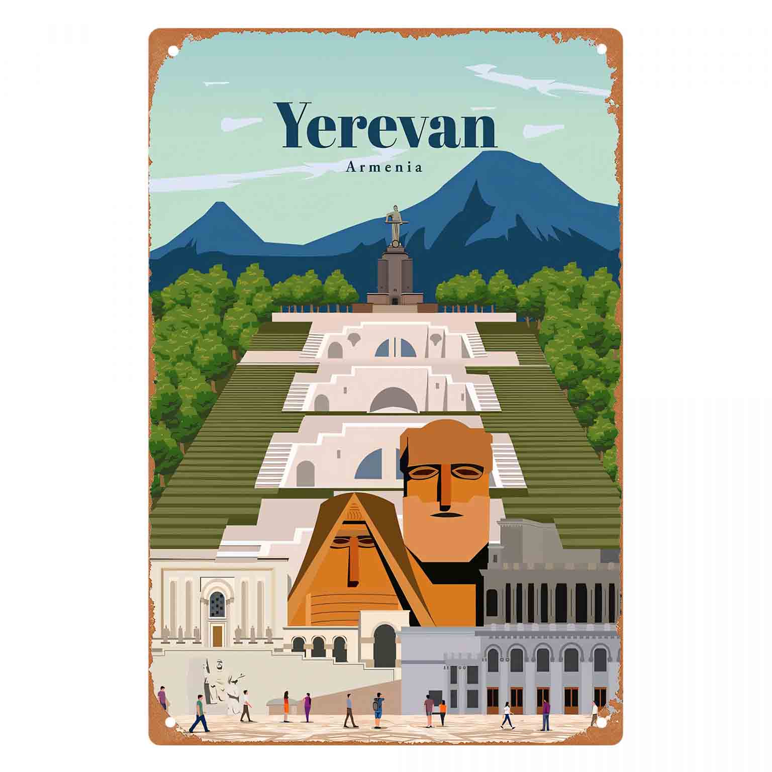 Home Decor Yerevan - Décoration murale en métal 2D plate,