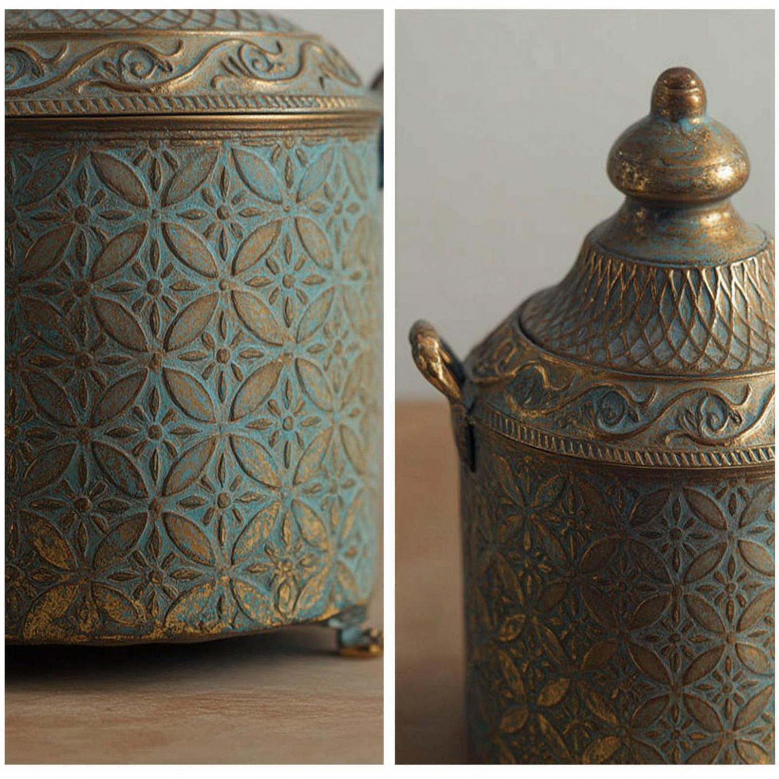 Home Decor Vase - Vase décoratif en fer doré vieilli,