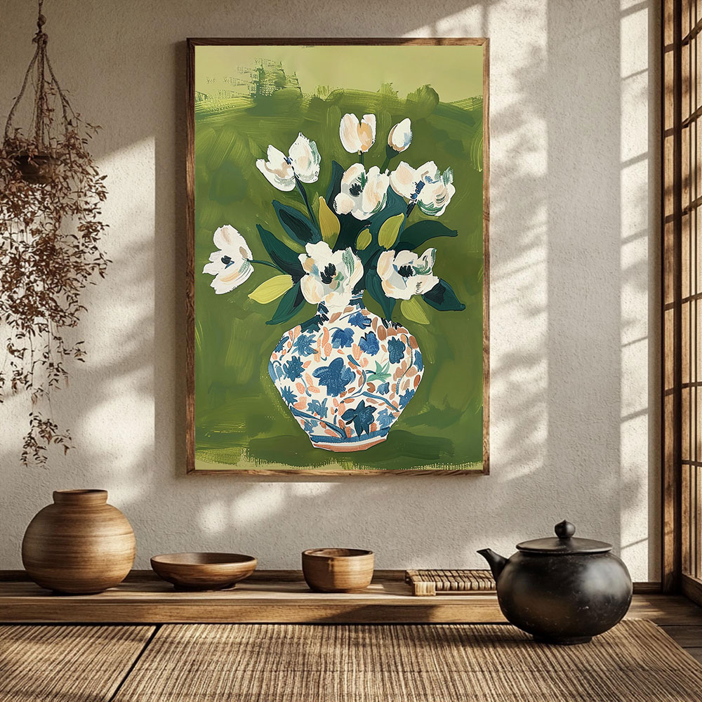Home Decor Vase - Affiches colorées de fleurs dans une