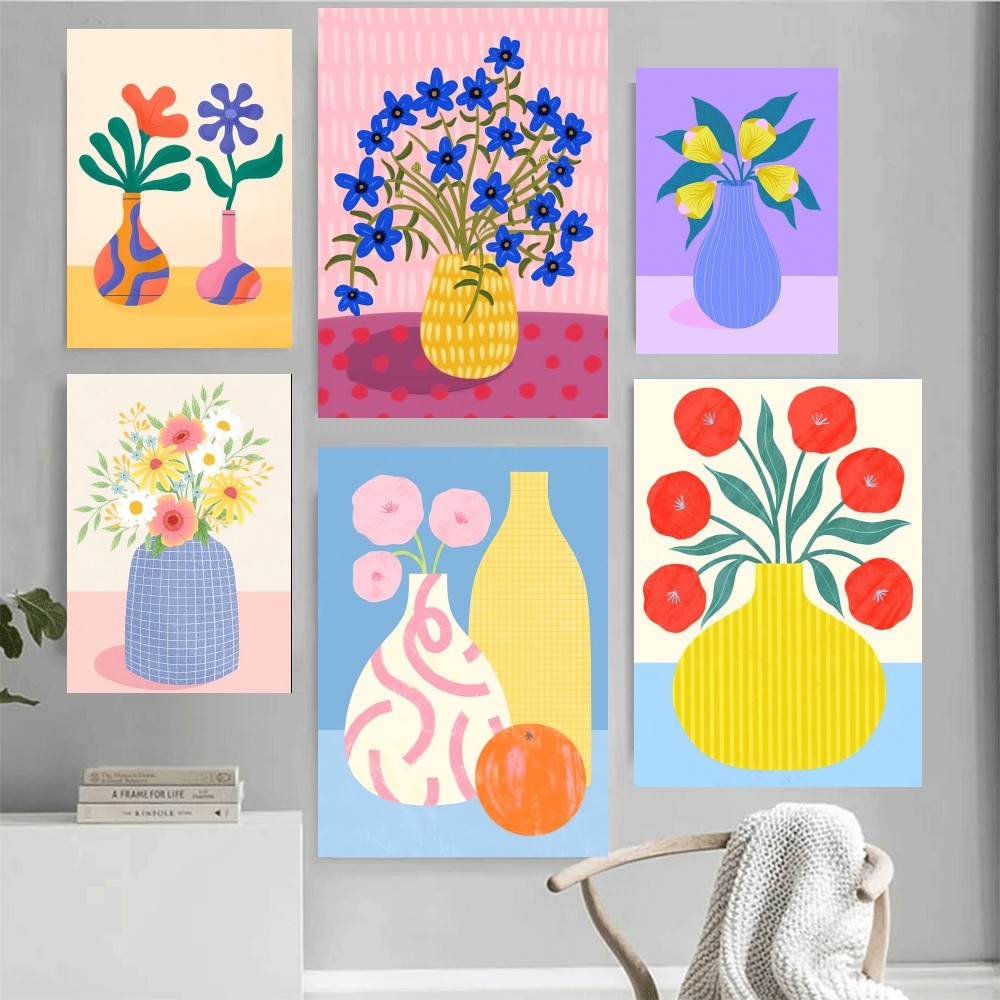 Home Decor Vase - Affiche d'art abstrait avec vase, décoration