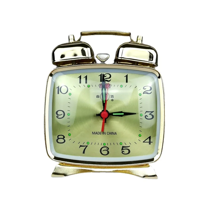 Vintage Alarm Clock - Réveil mécanique en métal vintage, horloge