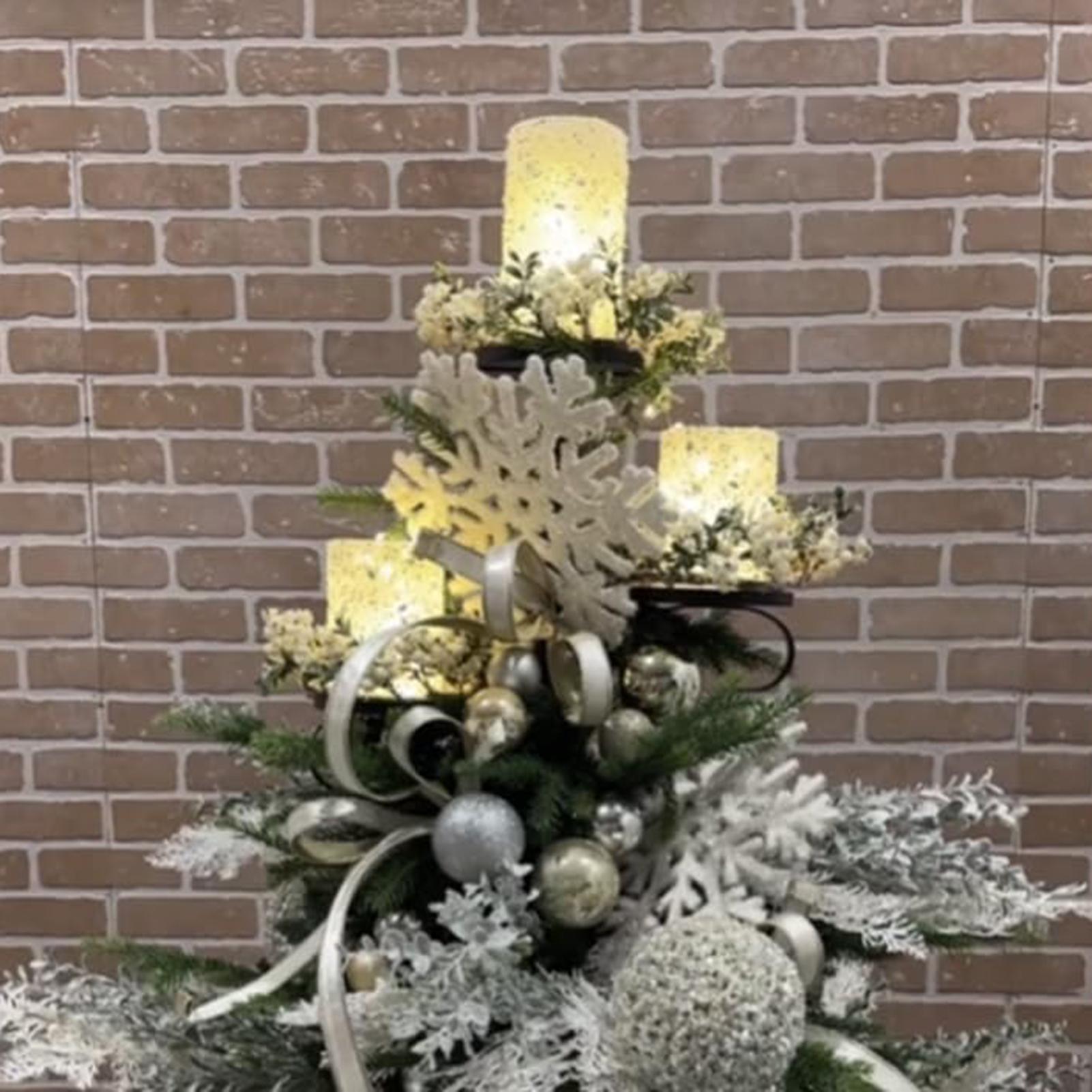 Home Decor Xmas Tree - Décoration d'arbre triple noir en métal,