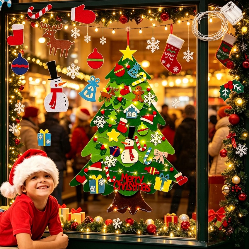Home Decor Xmas Tree - Arbre de Noël en feutre à