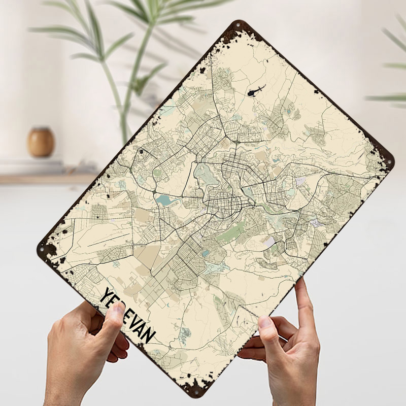 Affiche en tôle Carte de la vi - Home Decor Yerevan avis et prix