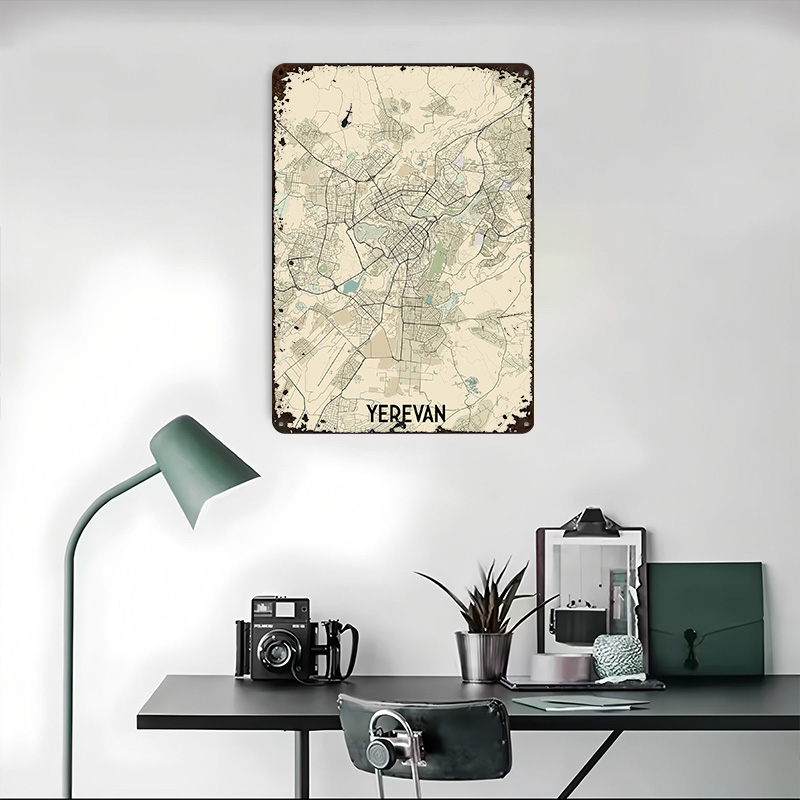 Affiche en tôle Carte de la vi - Home Decor Yerevan avis et prix