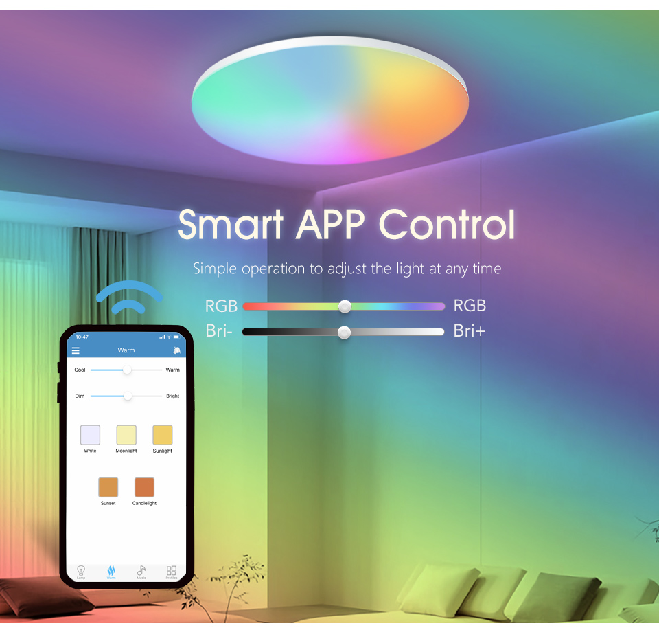 MARPOU-Plafonnier RVB Coloré p - Home Decor App Free avis et prix