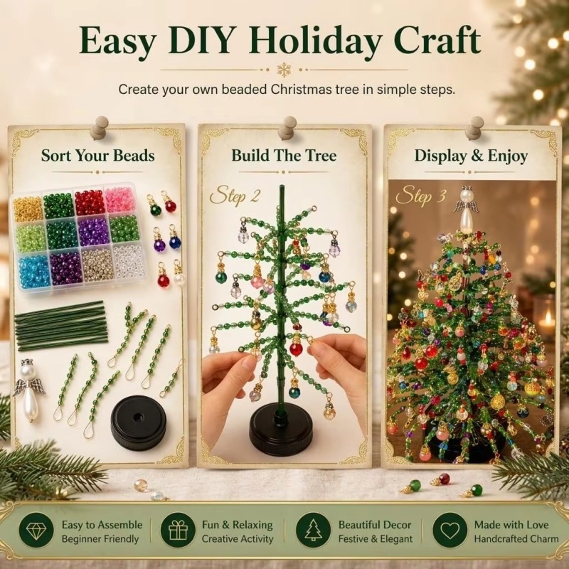 Kit DIY Arbre de Noël Perlé av - Home Decor Xmas Tree avis et prix