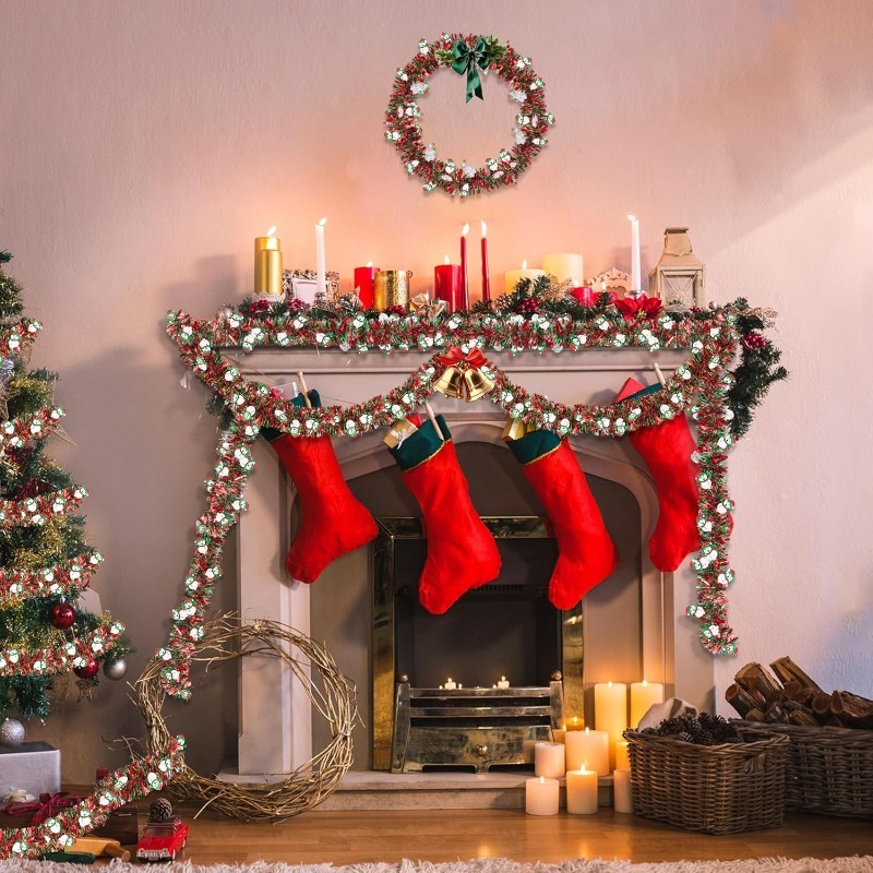 Guirlande de Noël rouge et ver - Home Decor Xmas Tree avis et prix