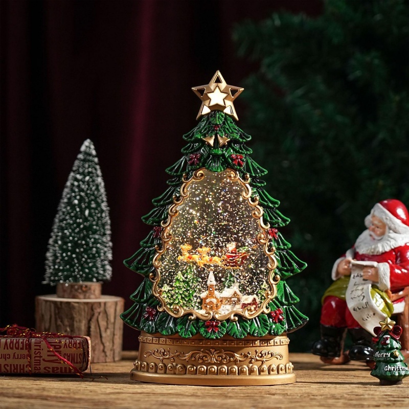 Boîte à musique globe à neige  - Home Decor Xmas Tree avis et prix