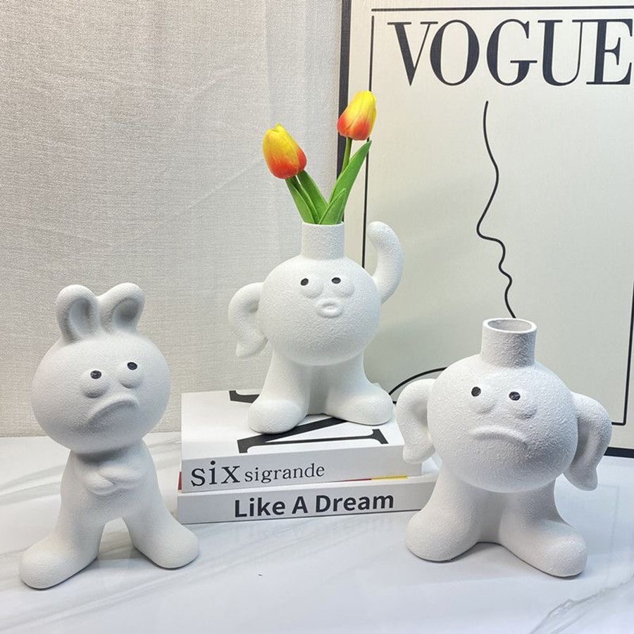 Vase à fleurs en céramique cré - Home Decor Emoji avis et prix