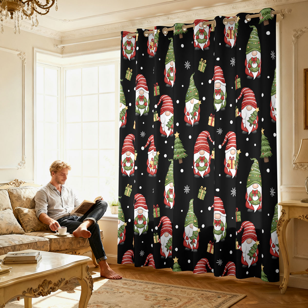 Rideau à boucle unique imprimé - Home Decor Xmas Tree avis et prix